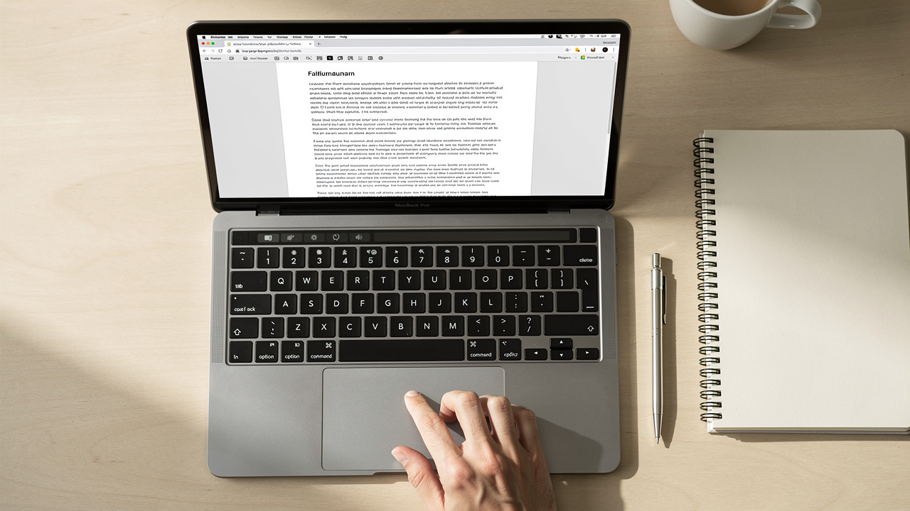 Laptop browser open with PDF signing tool ready to use