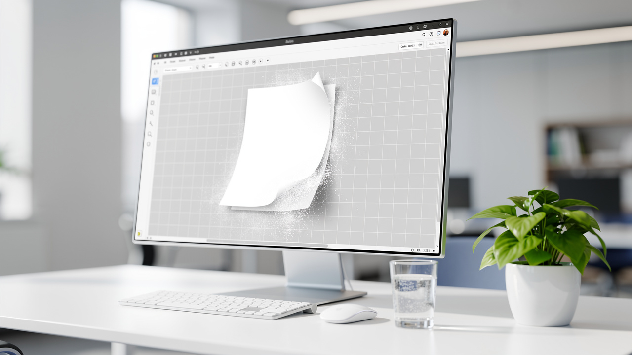 Desktop computer screen showing PDF page being deleted