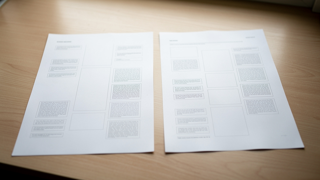 Two documents showing formatting differences between PDF and Word
