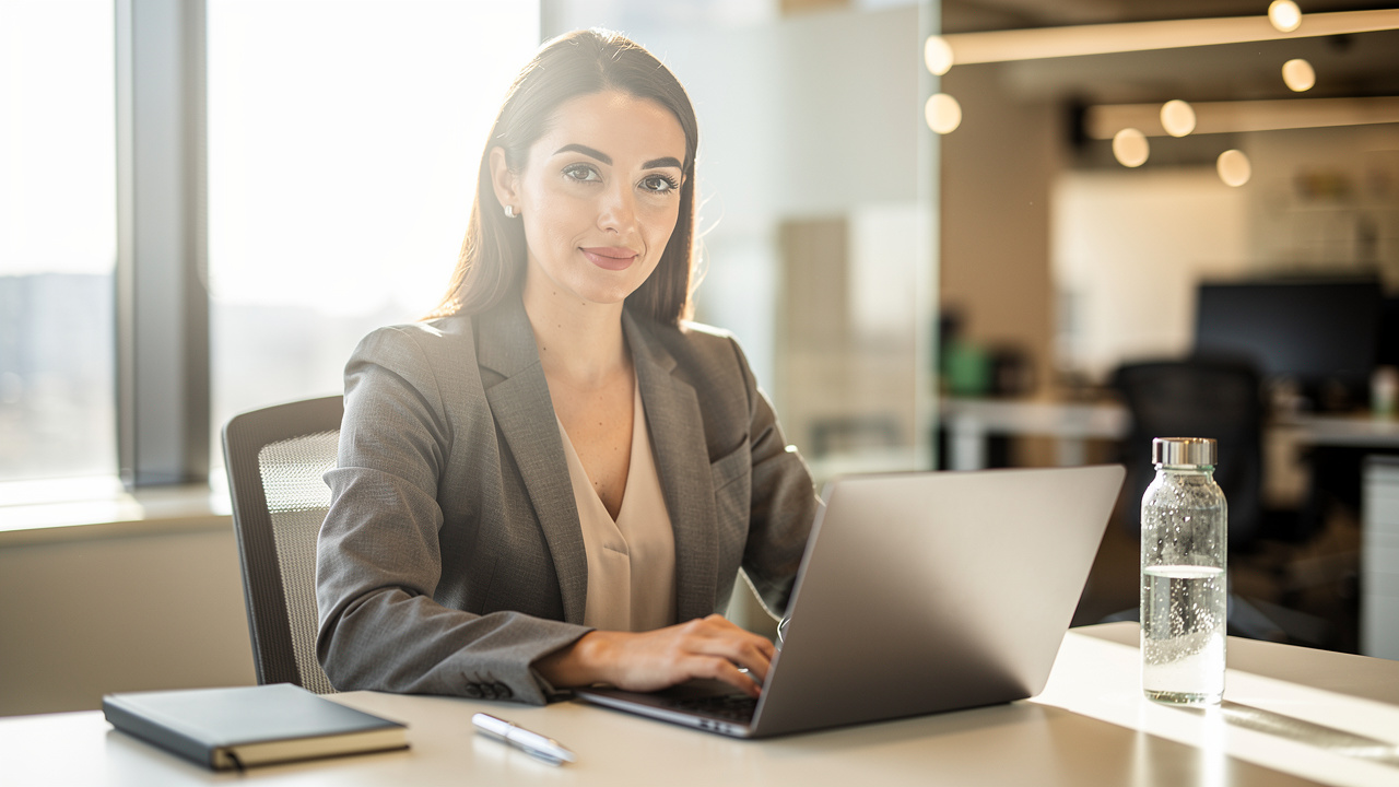 Professional woman safely editing PDF documents online