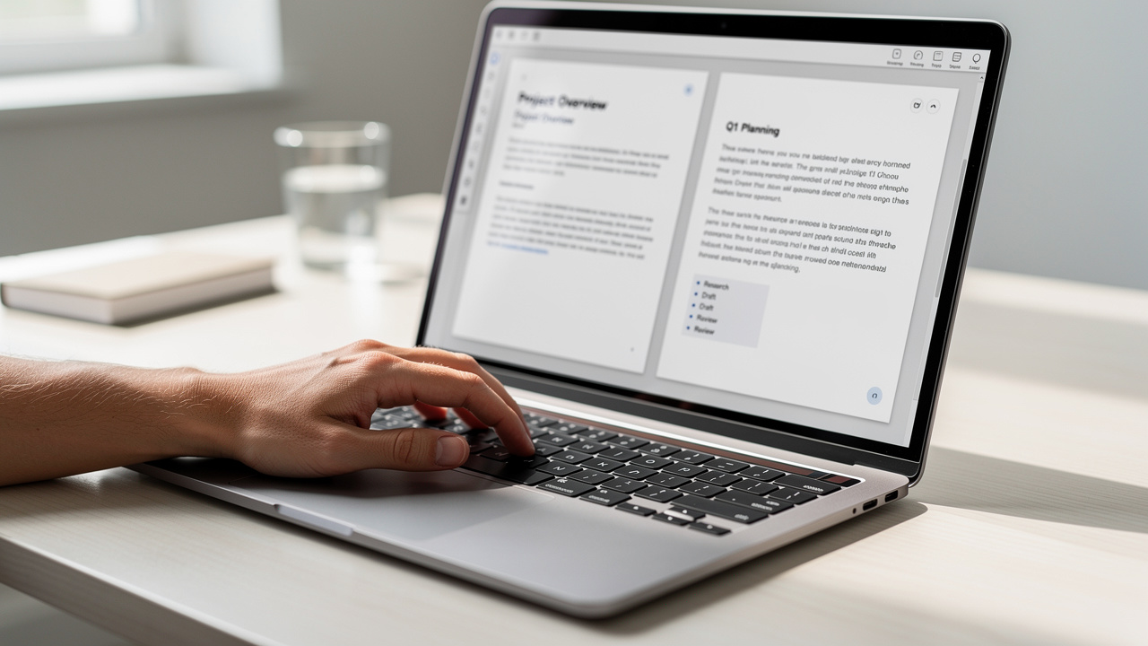 Step-by-step PDF editing process on a laptop