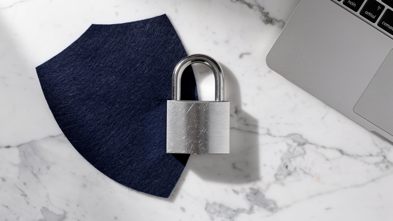 Padlock and shield symbolizing secure document encryption privacy