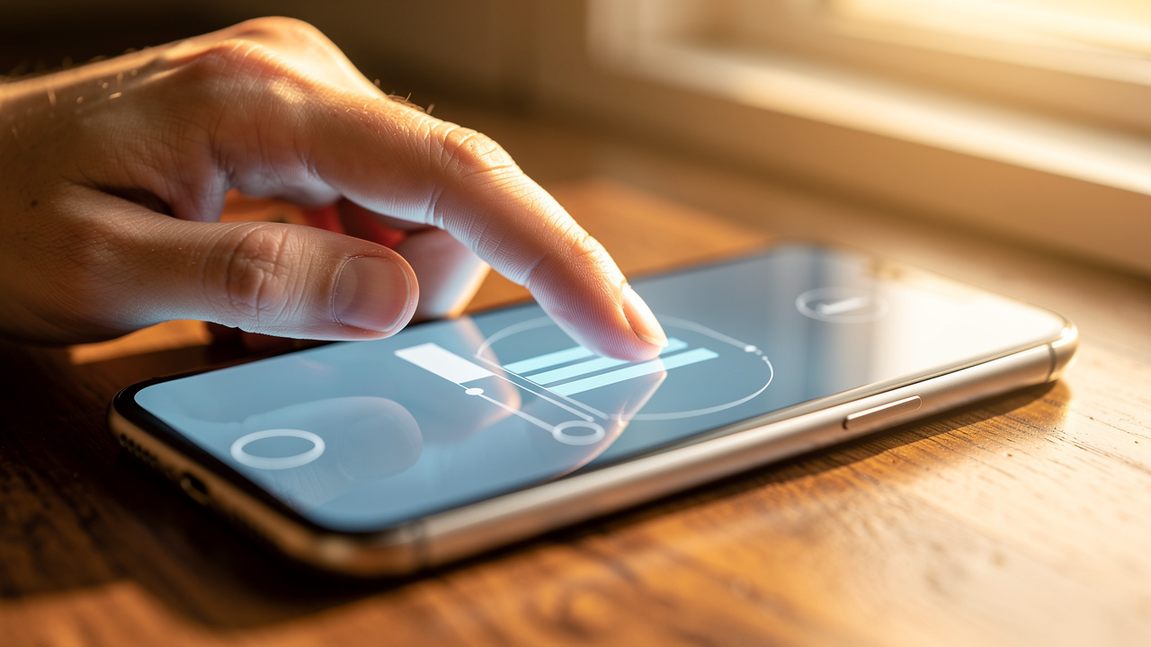 Person converting a PDF file on a smartphone