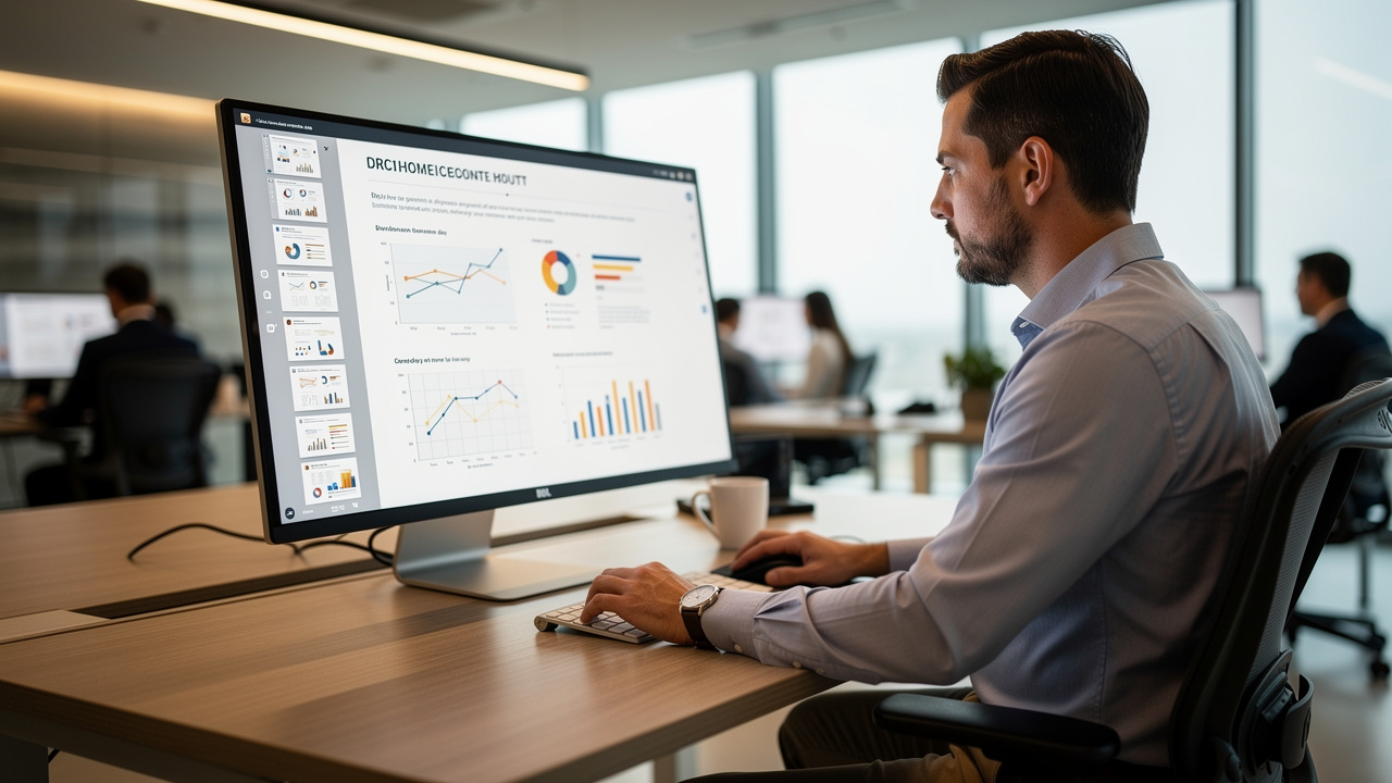 Office professional editing a converted PDF PowerPoint presentation