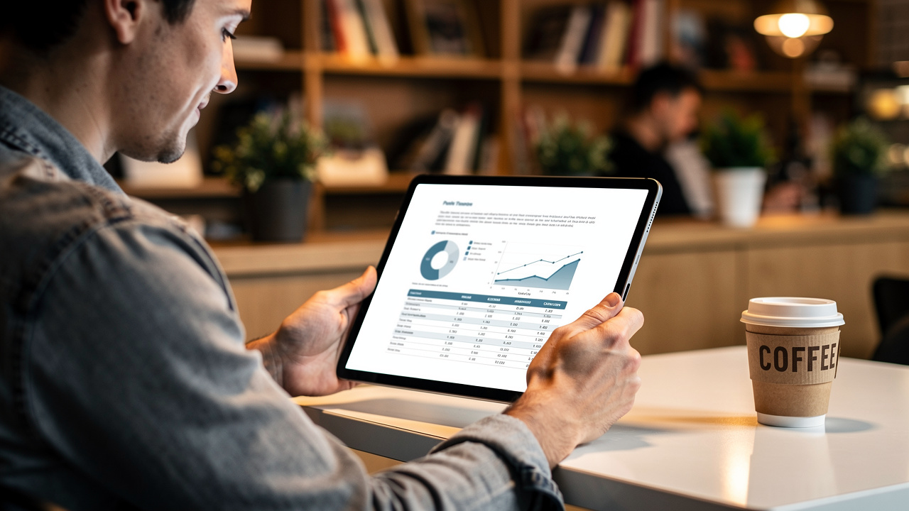 Person reviewing a converted PDF spreadsheet on a tablet