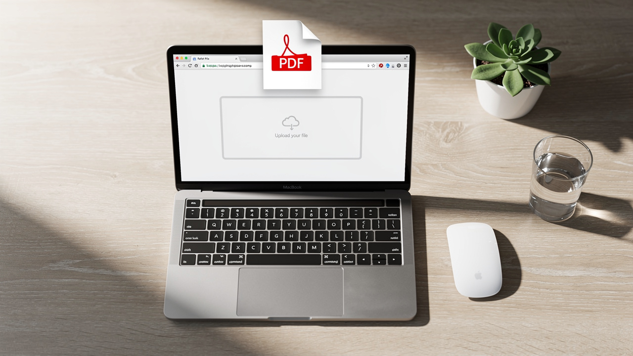 Uploading a PDF file using a browser-based tool