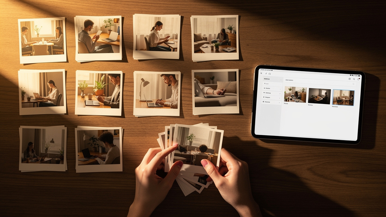 Multiple image files being organized and merged into one document