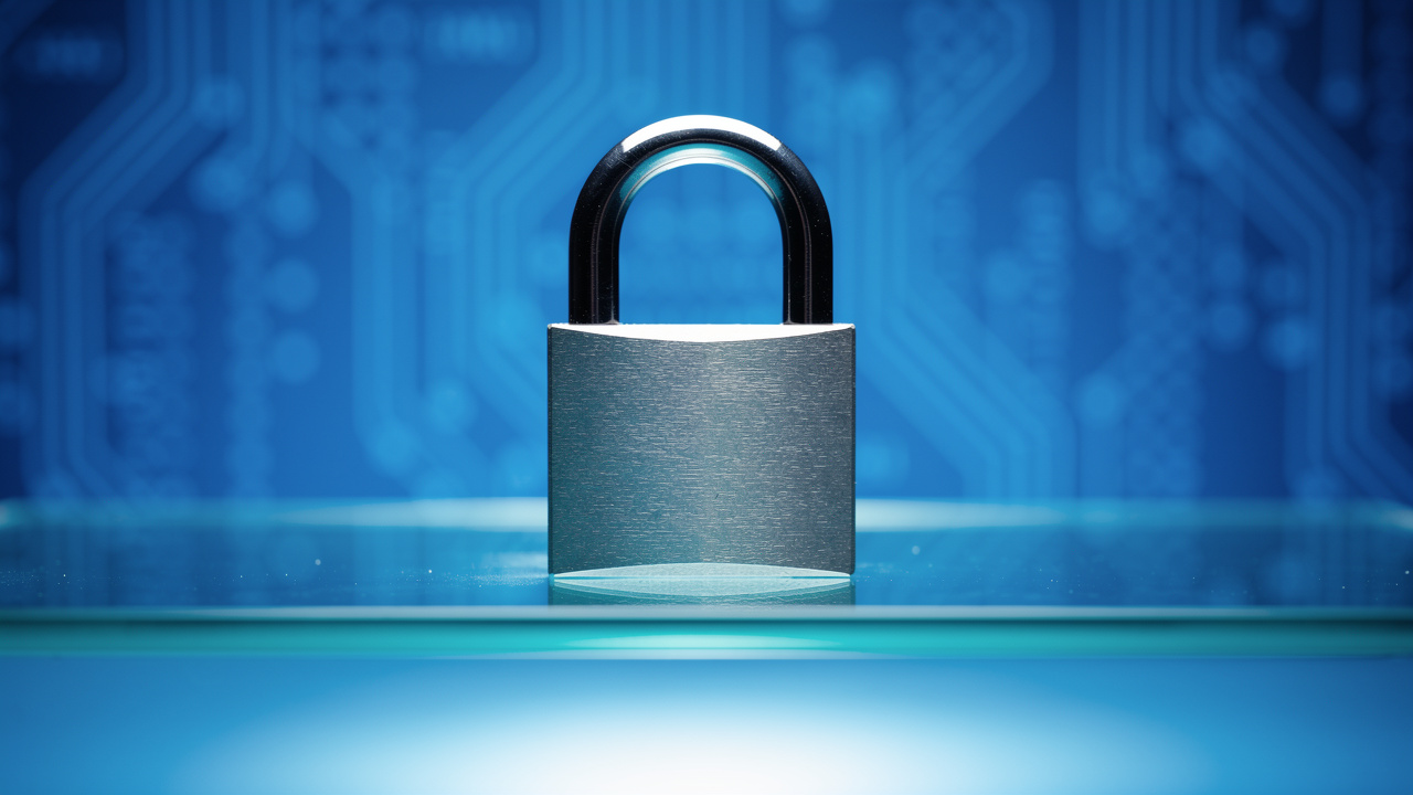 Digital padlock representing online file security and privacy