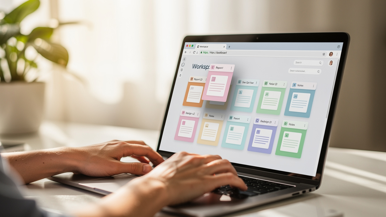Person arranging PDF files in a browser merge tool