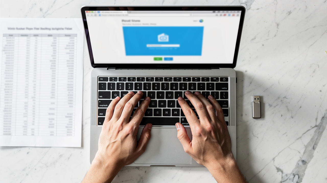 Hands uploading Excel file to online converter browser tool