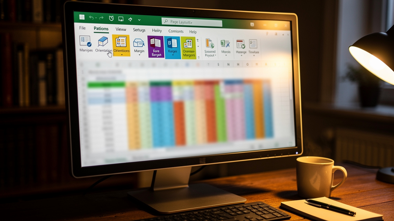 Excel page layout settings configured before PDF conversion