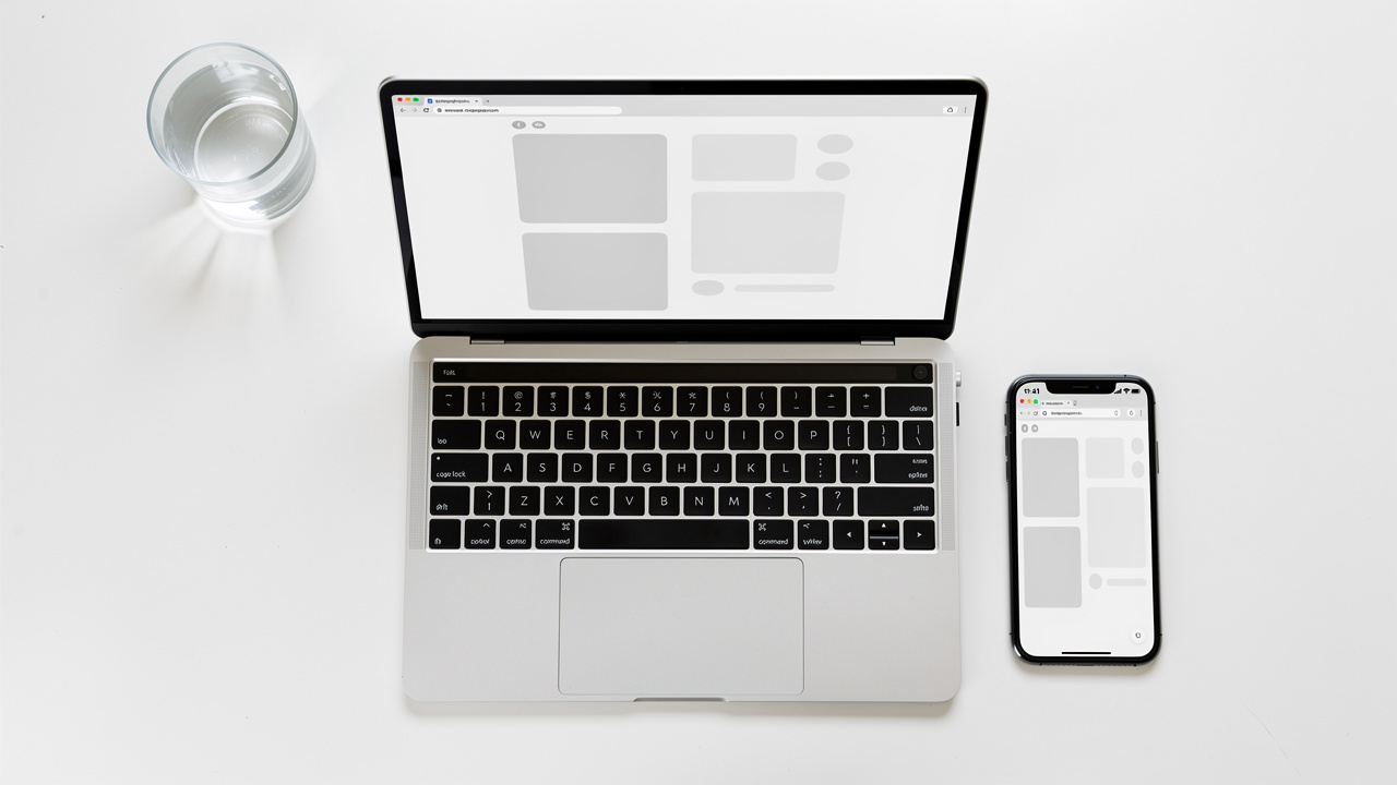 Laptop and smartphone showing an online PDF tool in a browser