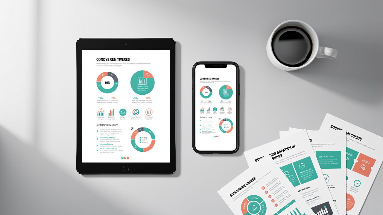 PDF presentation displayed on tablet and smartphone devices