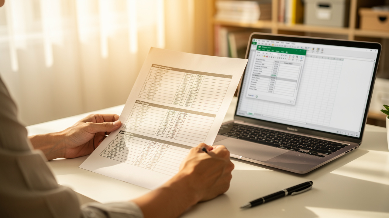 Reviewing Excel PDF export in Print Preview at home office