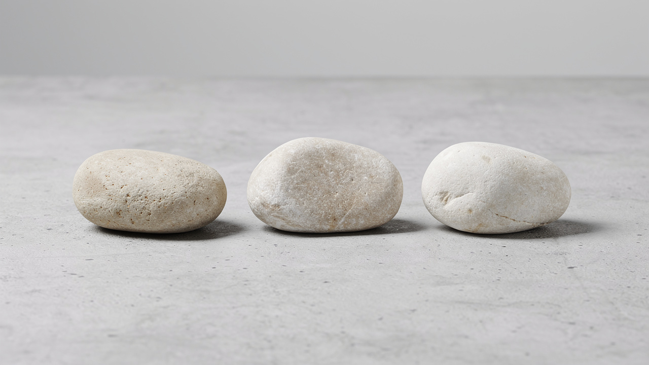 Sequential stones representing a simple step-by-step process