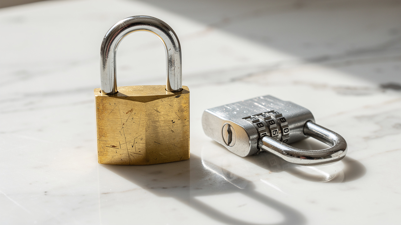 Two padlocks representing different PDF password lock types