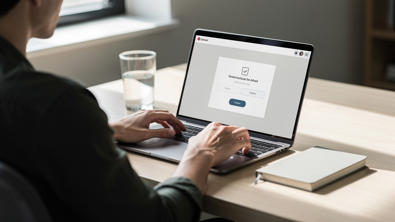 Person using an online PDF converter tool on laptop