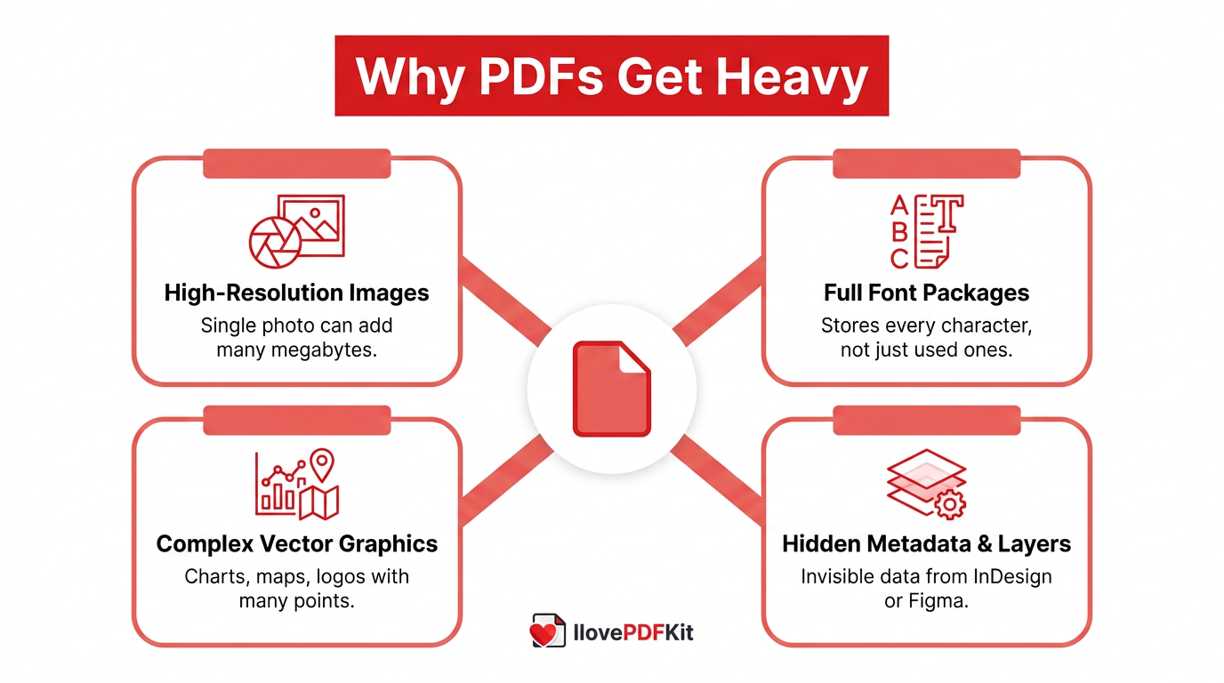 Four common factors that increase PDF file size