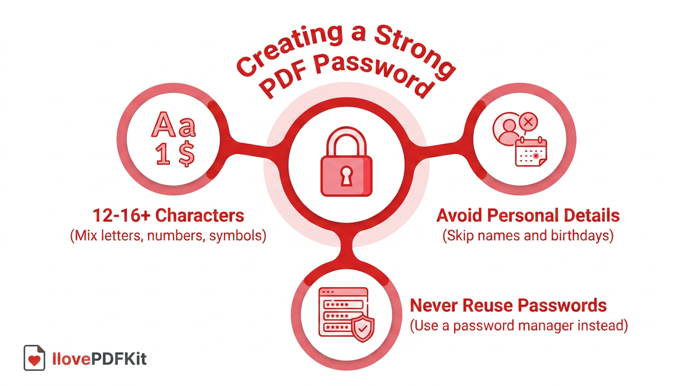 Rules for creating a strong PDF password