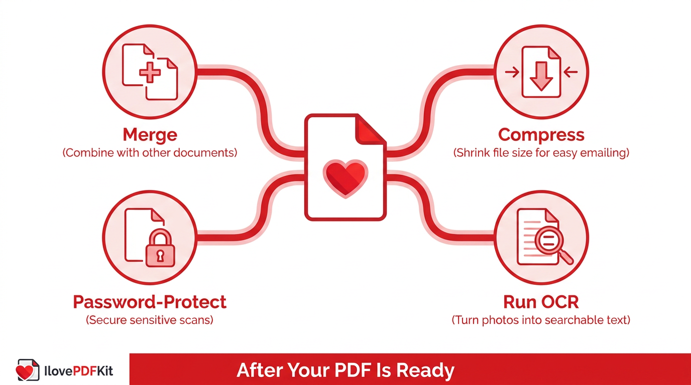 Tools available after creating a PDF from images