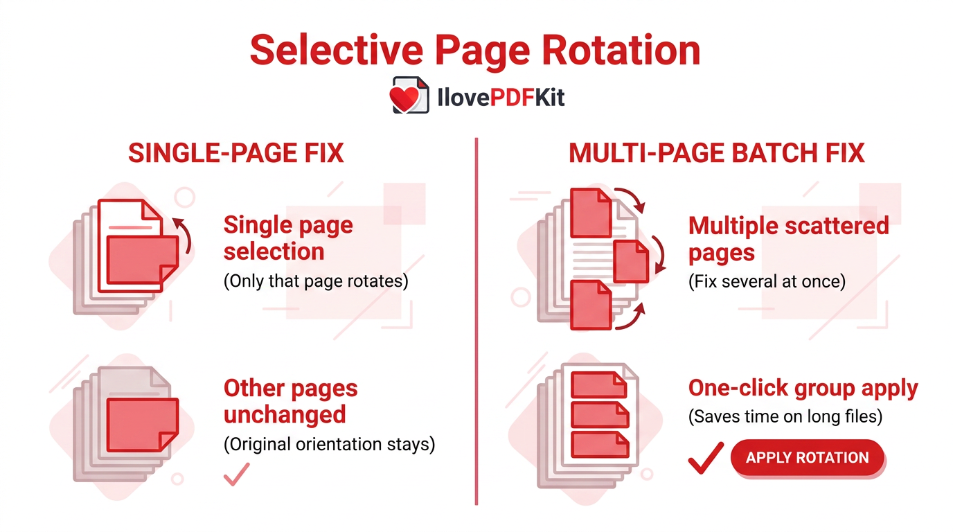 Infographic comparing single page versus multi-page rotation