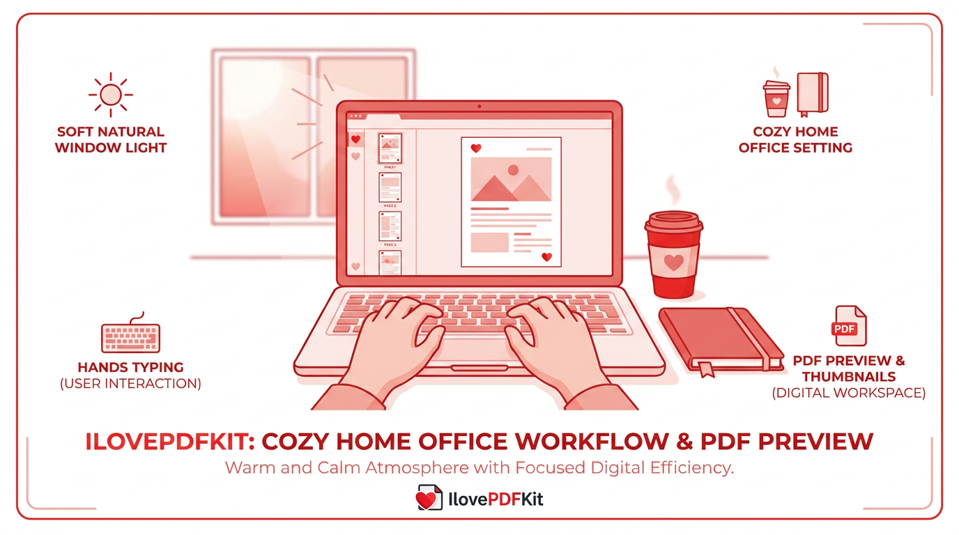 Person editing a PDF document safely on a laptop