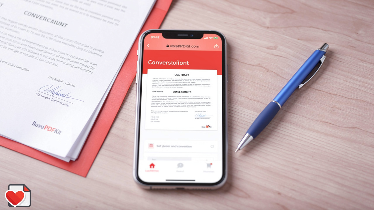 Smartphone and documents ready for PDF conversion