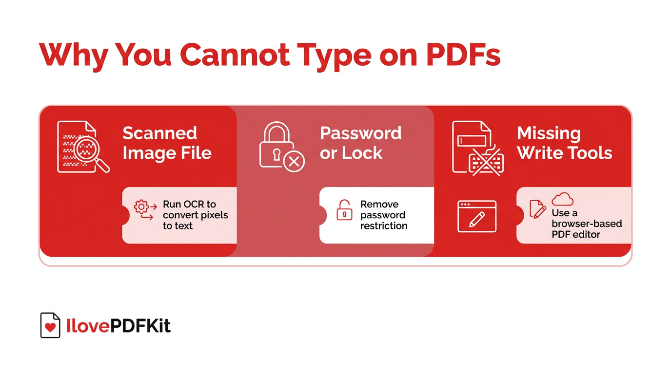 Three common reasons PDFs resist typing