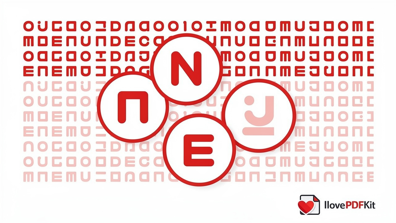 Font characters selected and isolated for subsetting process