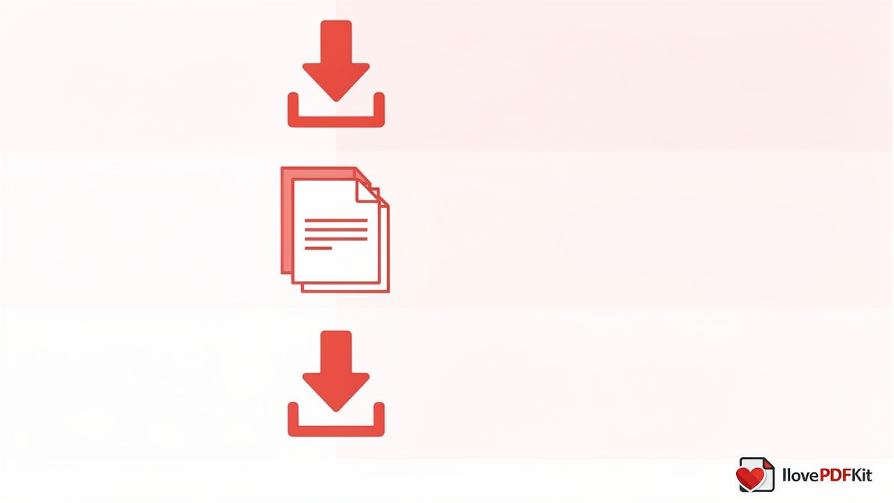 Step-by-step visual guide of the PDF merging process