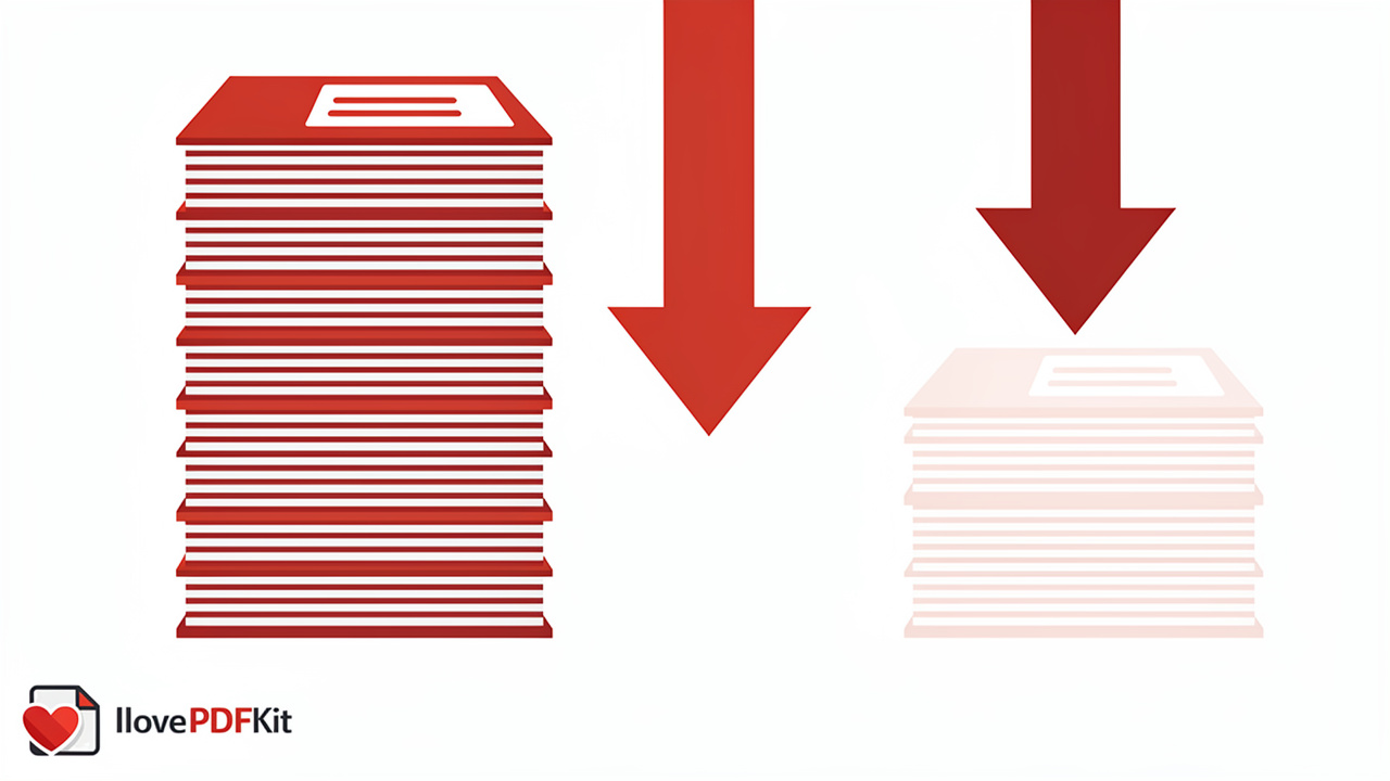 Heavy documents compressing into lighter smaller file size