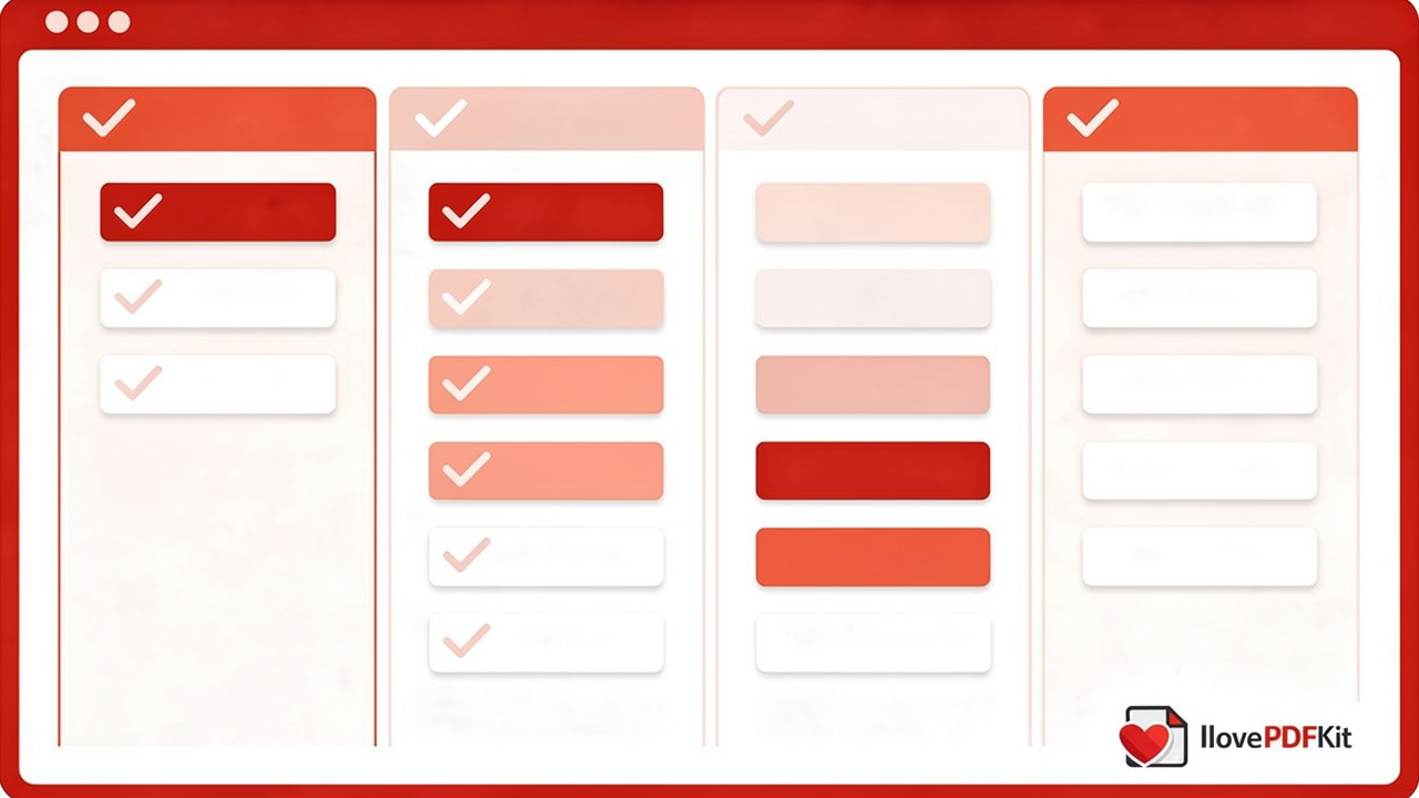 Visual task management board with project cards